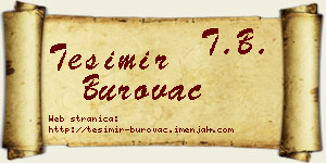 Tešimir Burovac vizit kartica